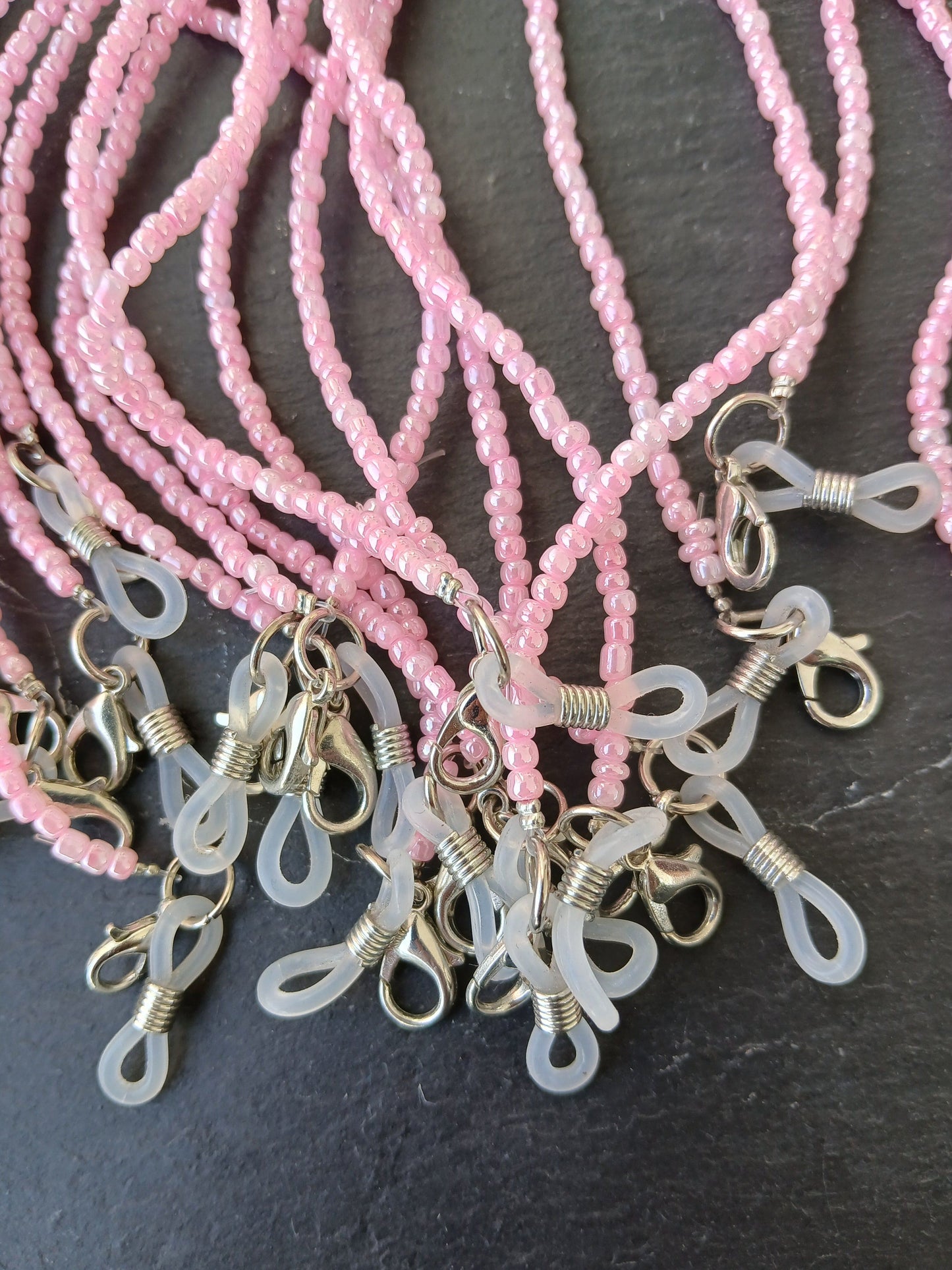 Pink beads chain for glasses sunglasses strap accessory