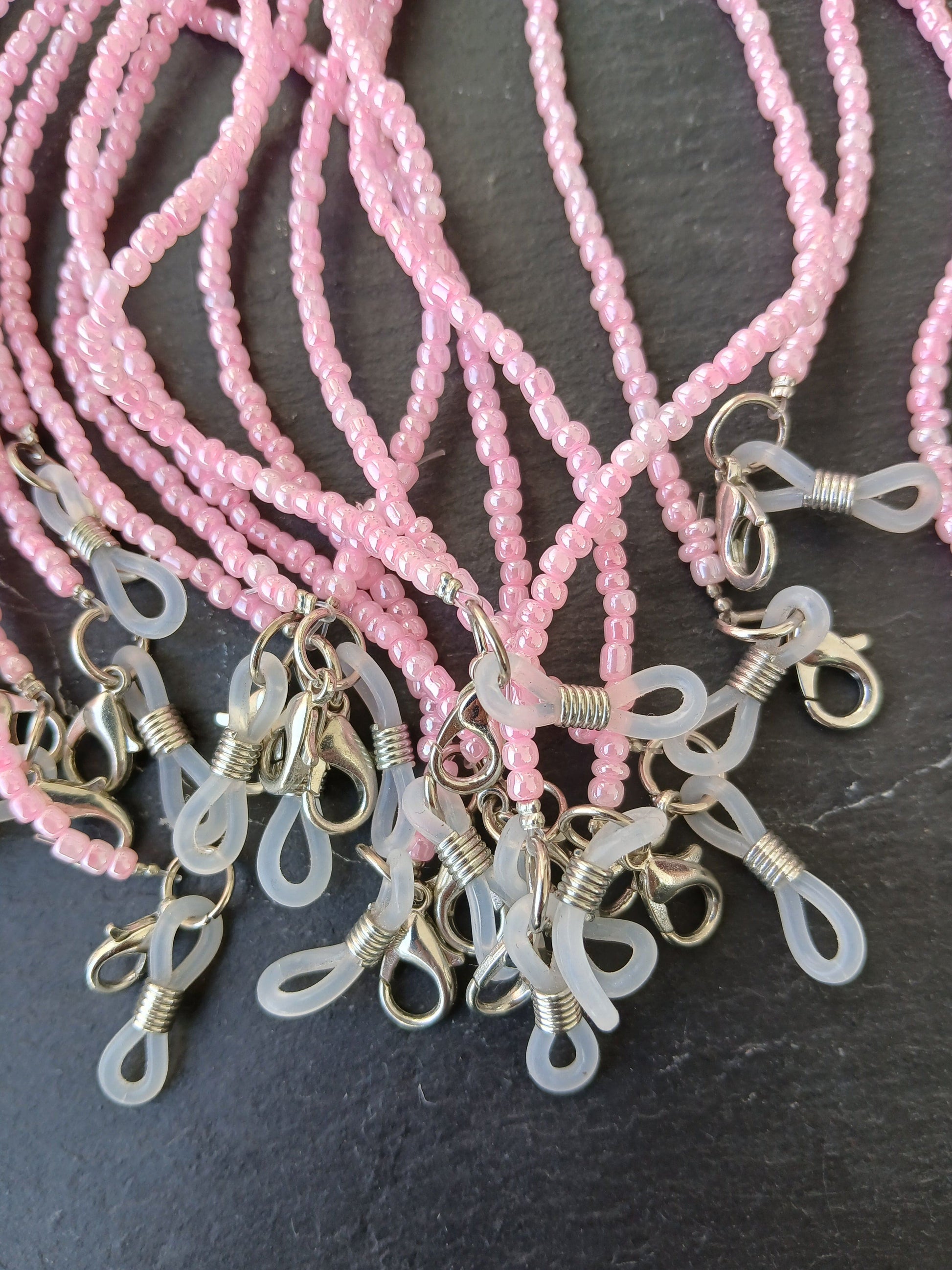 Pink beads chain for glasses sunglasses strap accessory