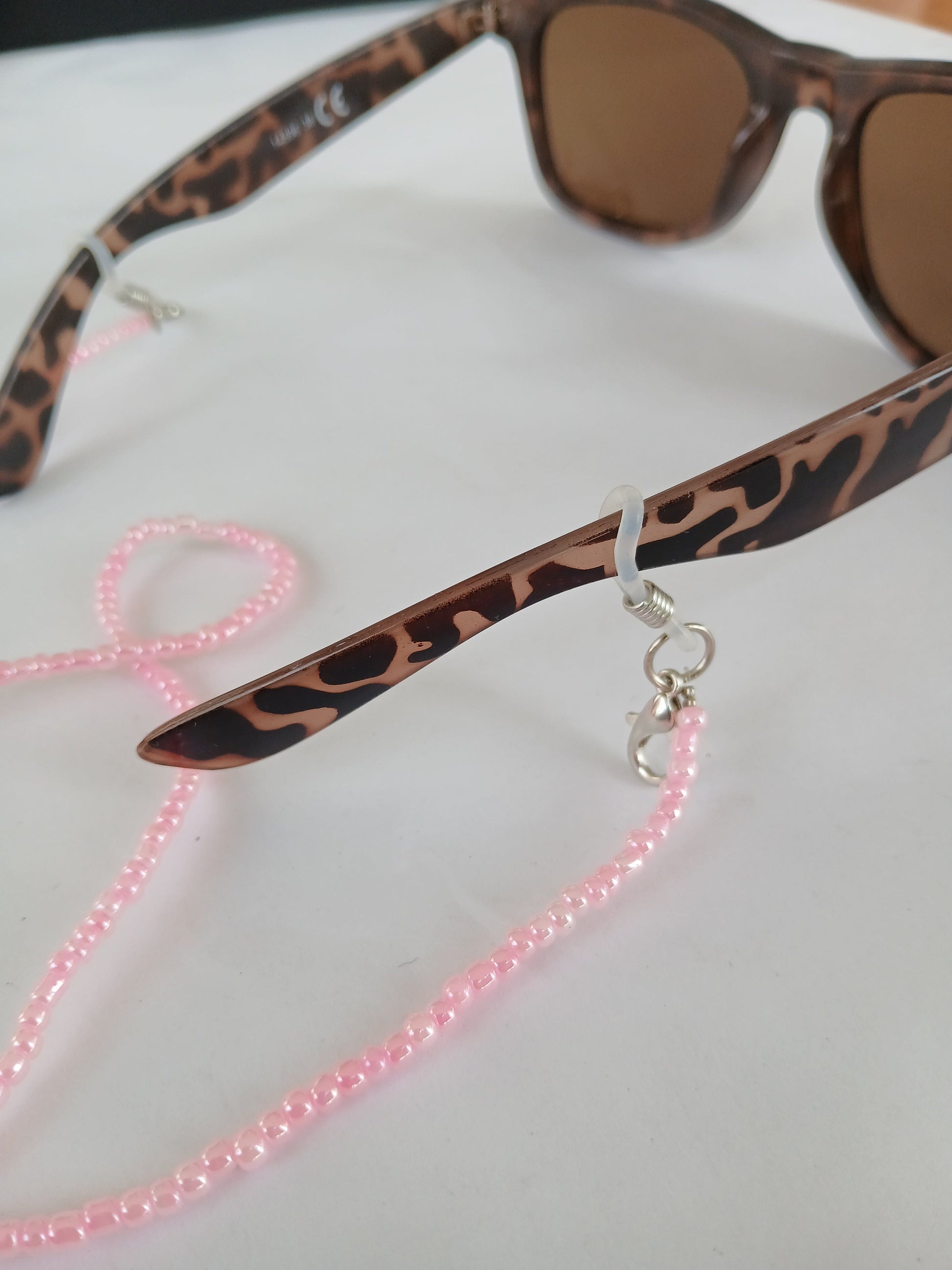 Pink beads chain for glasses sunglasses strap accessory
