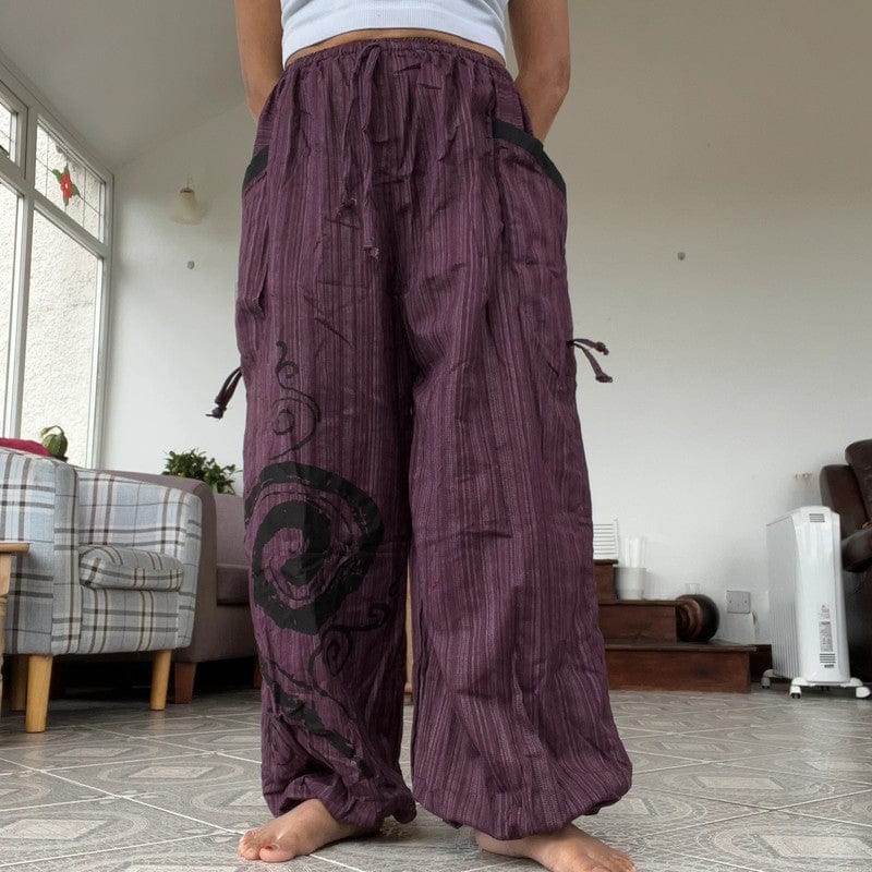 Purple Baggy Harem Pants Boho Hippie Yoga Ali Baba Palazzo Trousers Mens Womens