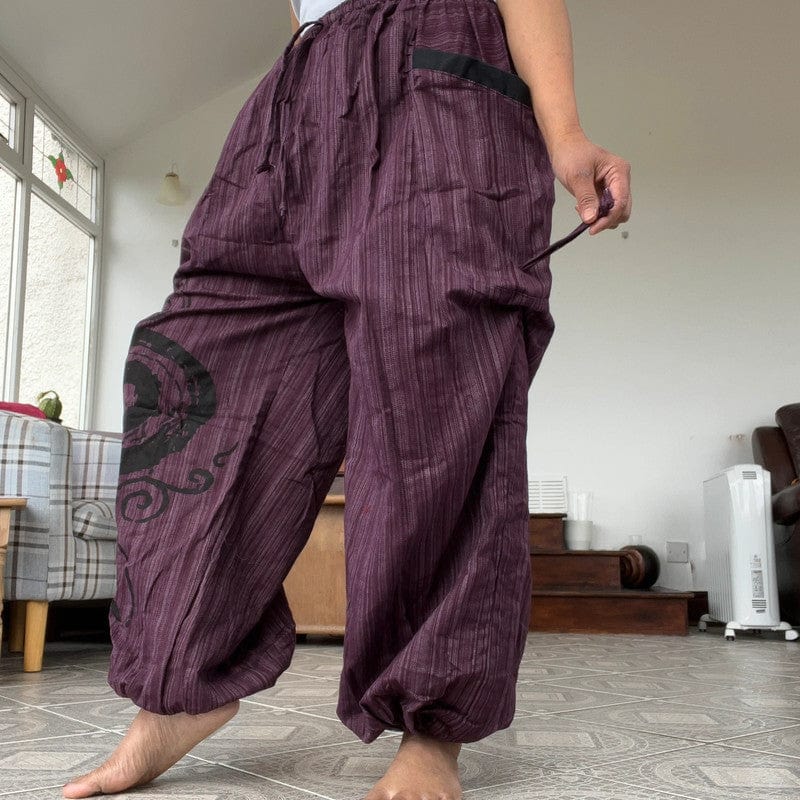 Purple Baggy Harem Pants Boho Hippie Yoga Ali Baba Palazzo Trousers Mens Womens