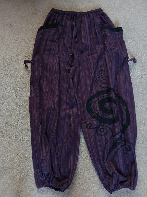 Purple Baggy Harem Pants Boho Hippie Yoga Ali Baba Palazzo Trousers Mens Womens