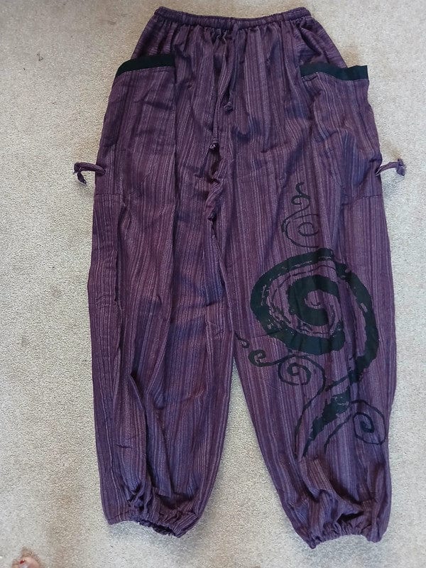 Purple Baggy Harem Pants Boho Hippie Yoga Ali Baba Palazzo Trousers Mens Womens