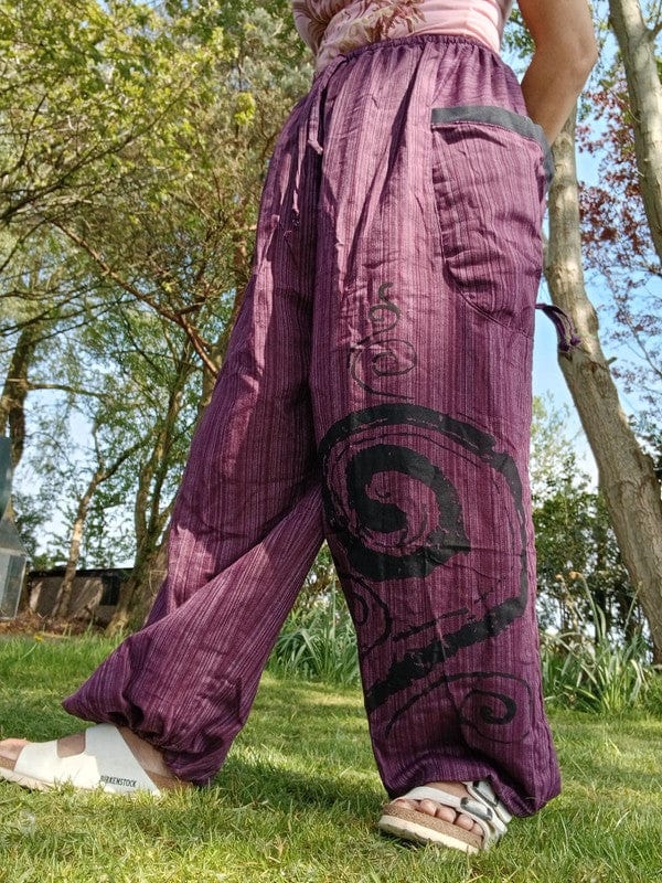 Purple Baggy Harem Pants Boho Hippie Yoga Ali Baba Palazzo Trousers Mens Womens