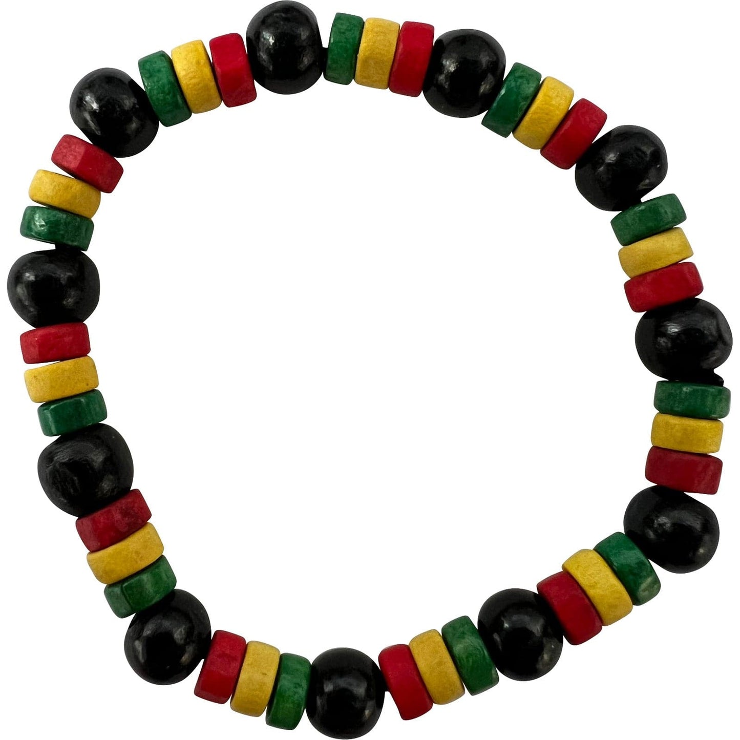 Rastafari Bracelet Wood Bead Wristband Bangle Rasta Reggae Handmade Jewellery