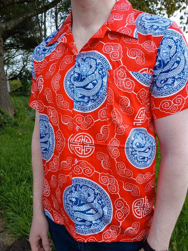 Red Blue Mens T Shirt Lightweight Short Sleeve Summer Holiday Travel Size Large