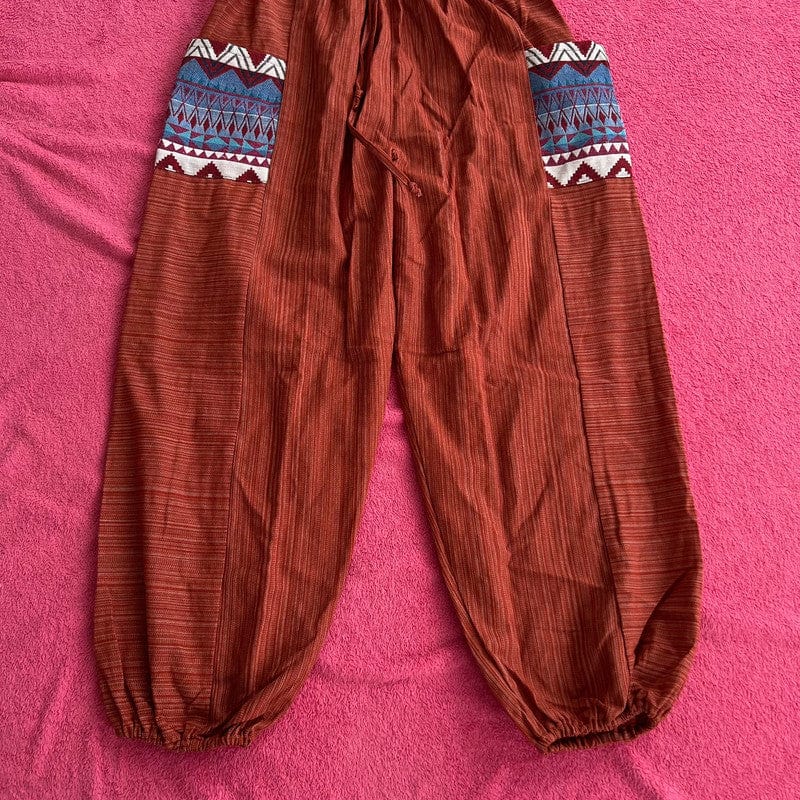 Red Cotton Trousers Wide Leg Thailand Harem Summer Holiday Pants Mens Ladies