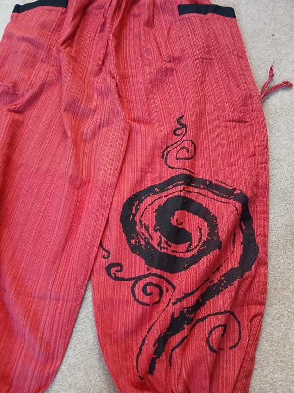 Red Thai Harem Pants Genie Baggy Aladdin Yoga Thailand Hippie Trousers Clothes