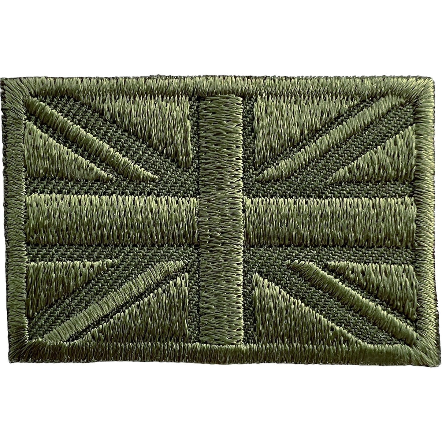 Army Green Mini UK Flag Patch Iron Sew On Small Union Jack MOD Embroidered Badge