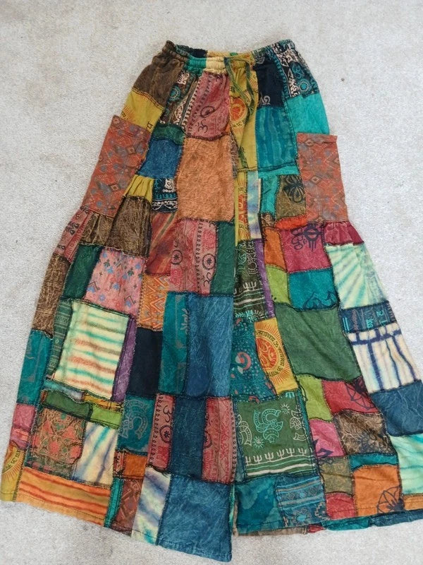 Bohemian Tie Dye Cotton Random Unique Patchwork Harem Pants Ladies Mens Trousers