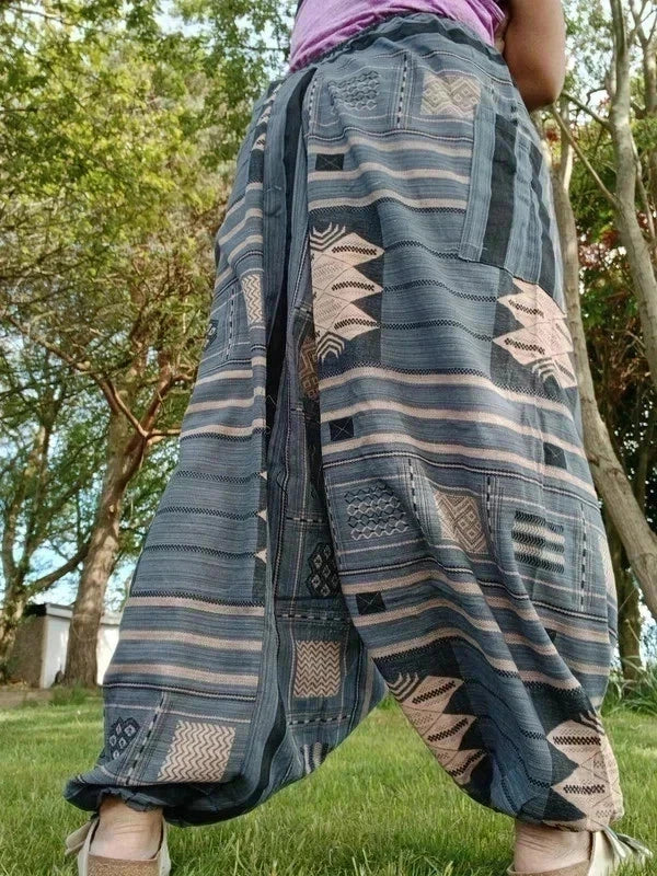 Grey Peach Beige Baggy Harem Thai Tribe Aladdin Pants Hippie Yoga Trousers