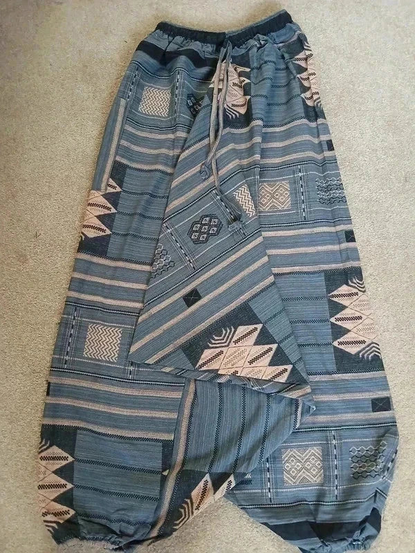 Grey Peach Beige Baggy Harem Thai Tribe Aladdin Pants Hippie Yoga Trousers