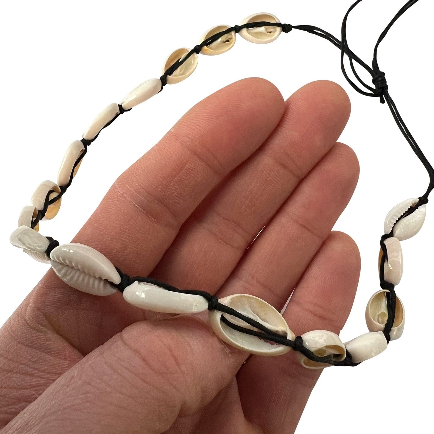 Sea Shell Necklace Choker Black Cord Chain Womens Mens Girls Boys Mans Jewellery