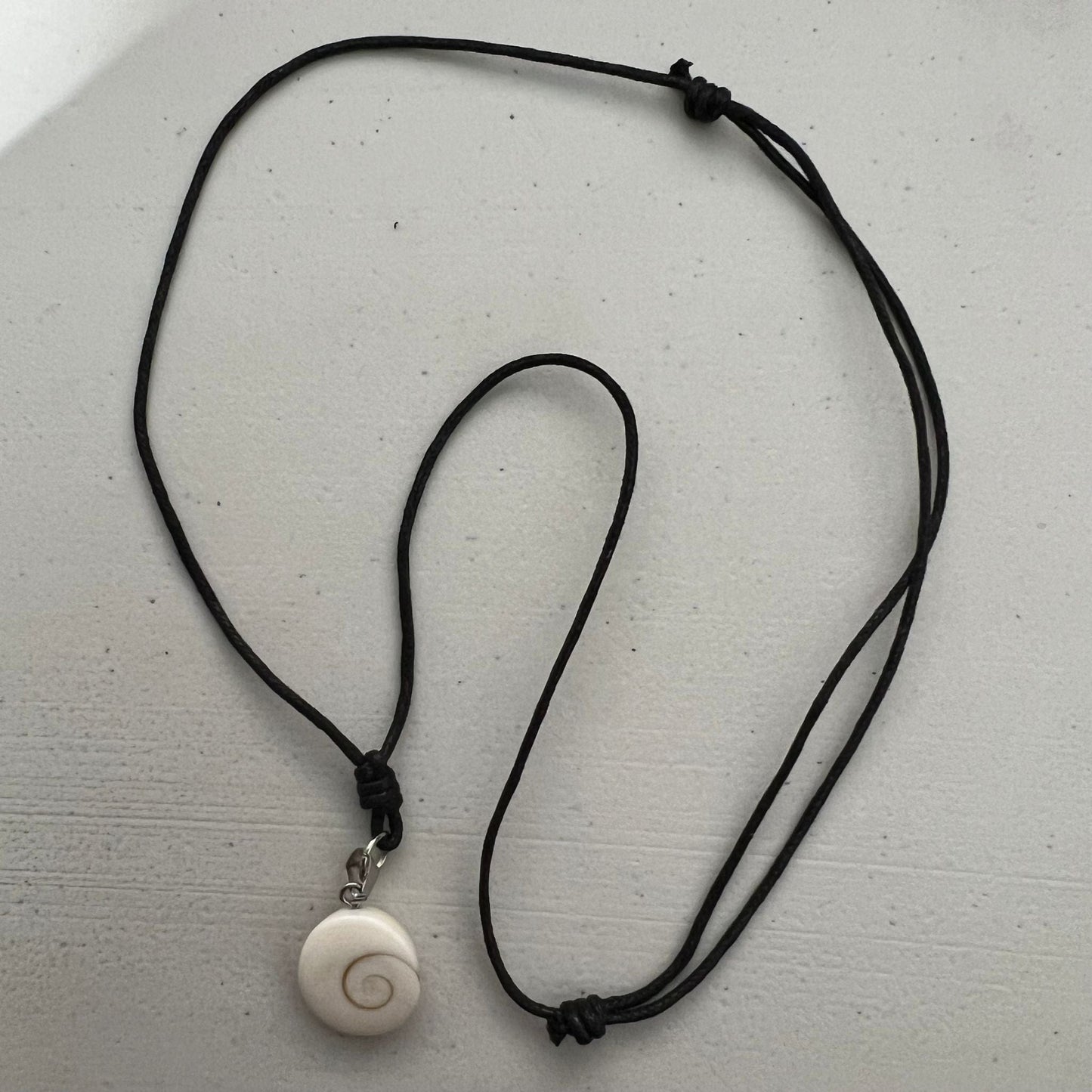 Shiva Eye Shell Pendant Black Cord Necklace Chain Mens Womens Boy Girl Jewellery