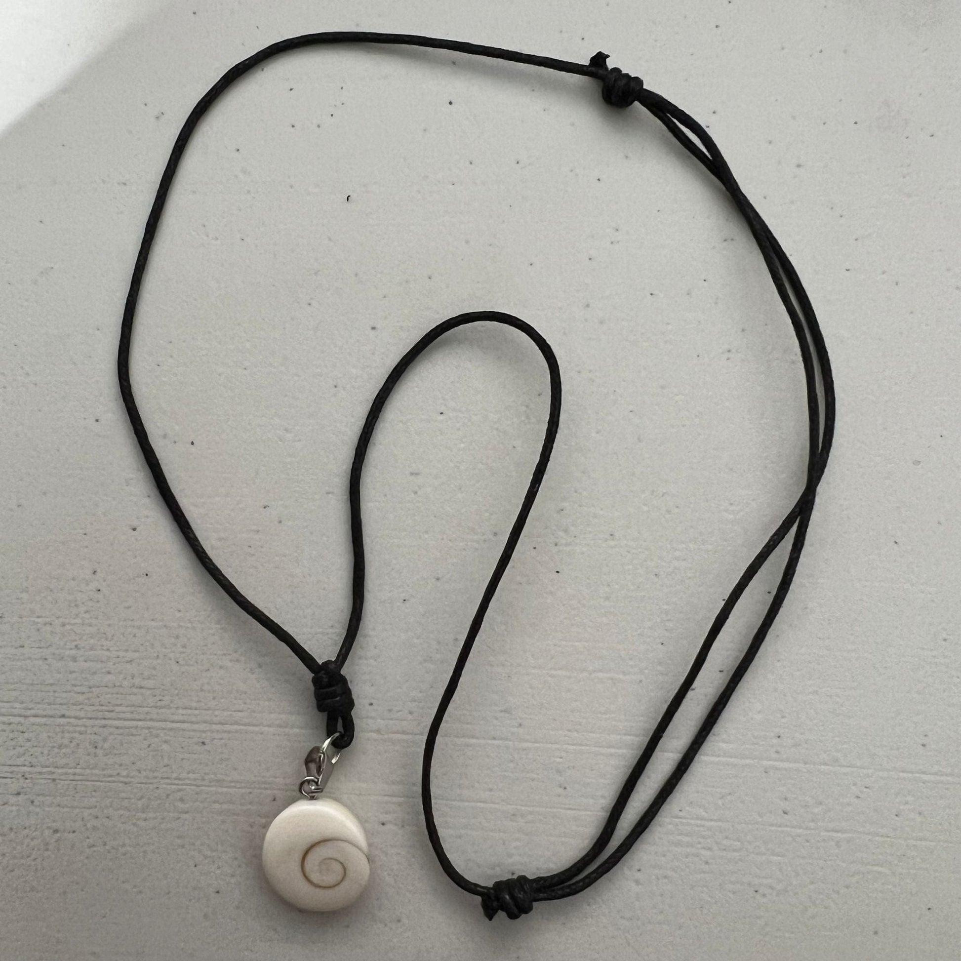 Shiva Eye Shell Pendant Black Cord Necklace Chain Mens Womens Boy Girl Jewellery