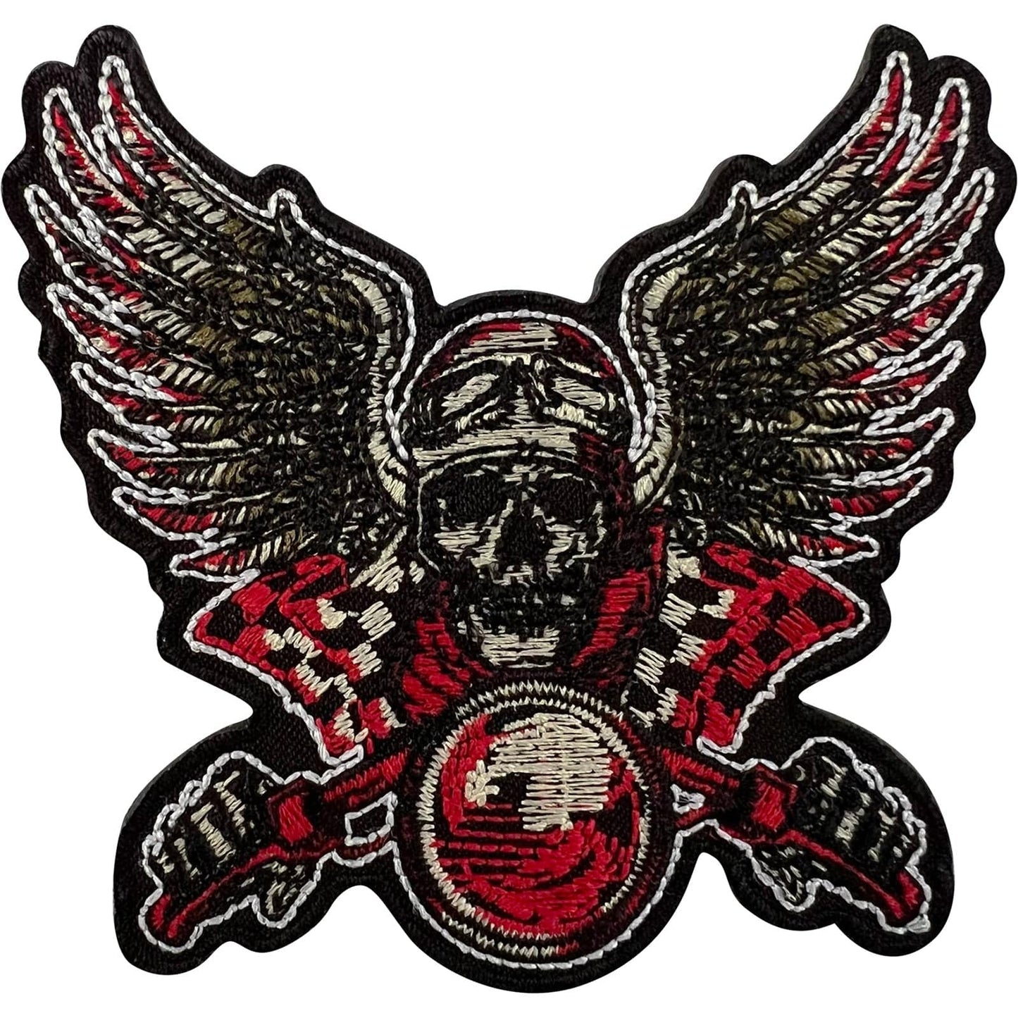 Skeleton Biker Patch Iron Sew On Clothing Denim Jeans Jacket Embroidered Badge