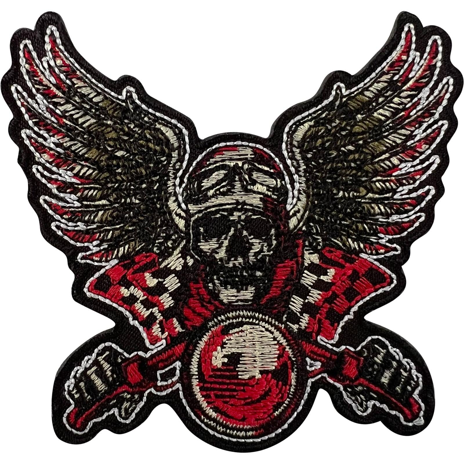 Skeleton Biker Patch Iron Sew On Clothing Denim Jeans Jacket Embroidered Badge