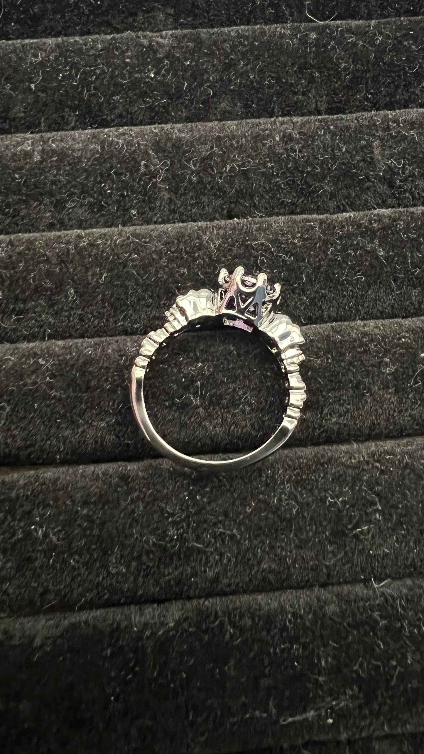 Skull King Crown Amethyst Crystal Gemstone Ring Gothic Punk Ring 18ct gold plated ring size 10