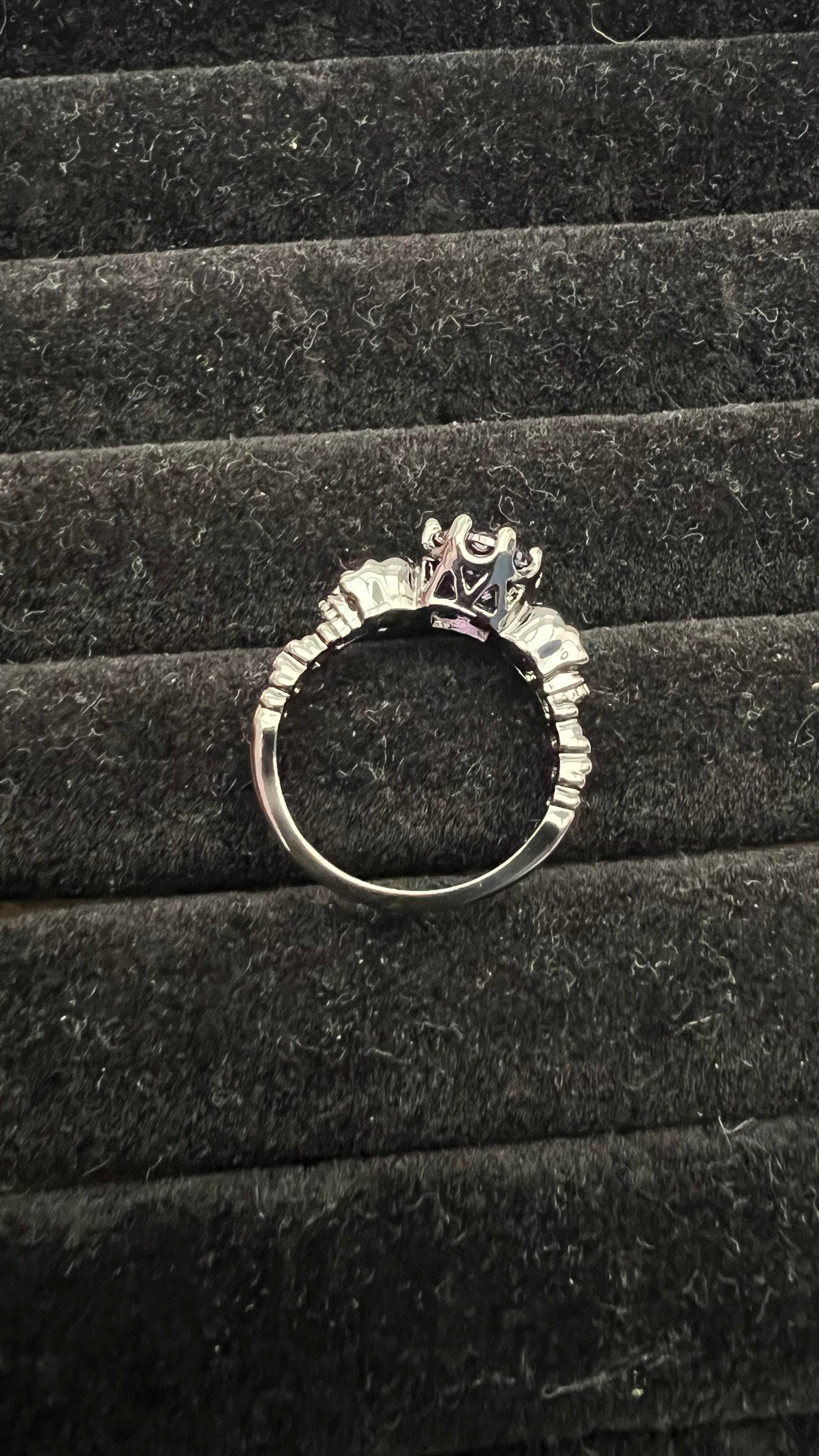 Skull King Crown Amethyst Crystal Gemstone Ring Gothic Punk Ring 18ct gold plated ring size 10