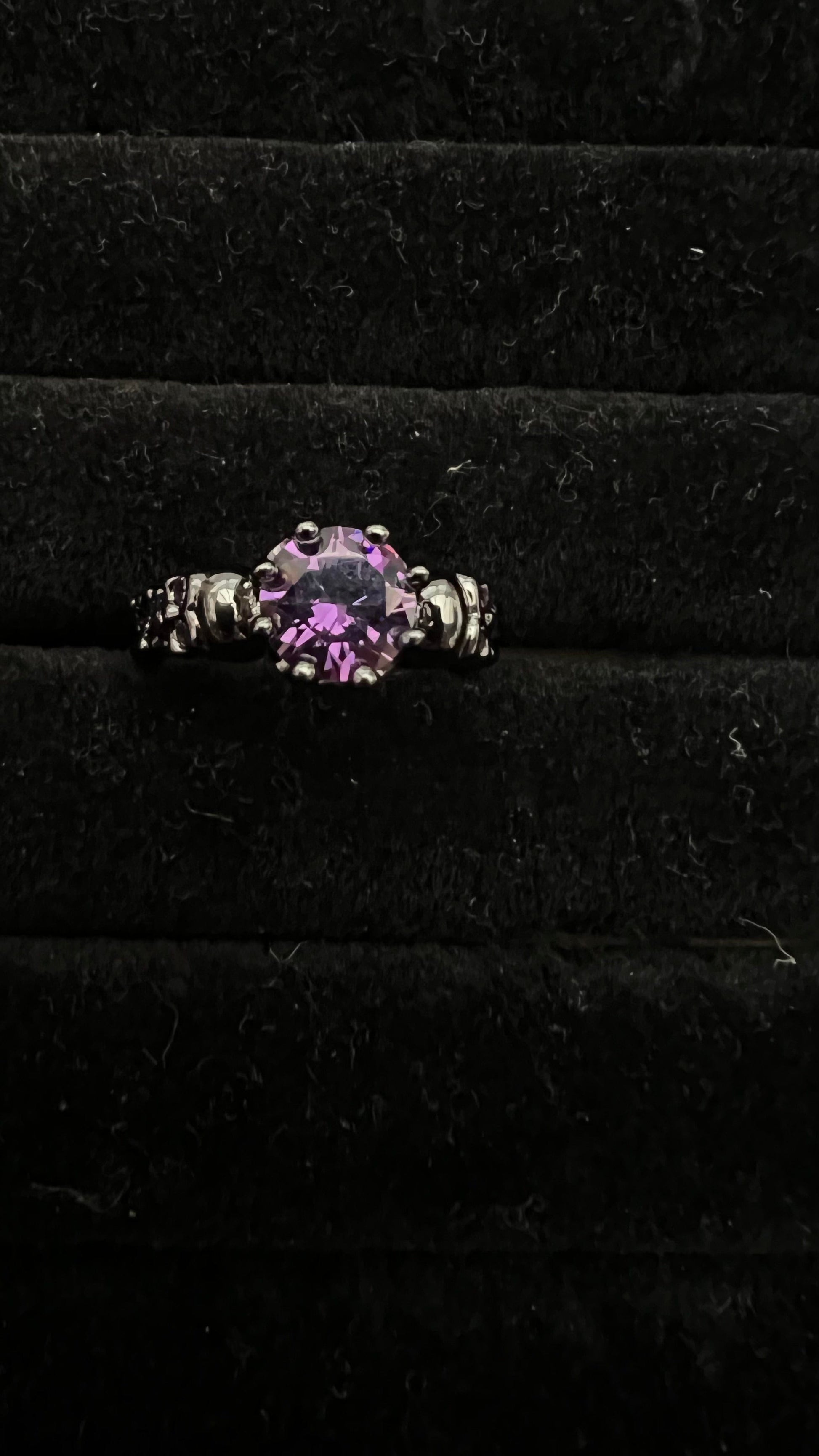 Skull King Crown Amethyst Crystal Gemstone Ring Gothic Punk Ring 18ct gold plated ring size 9