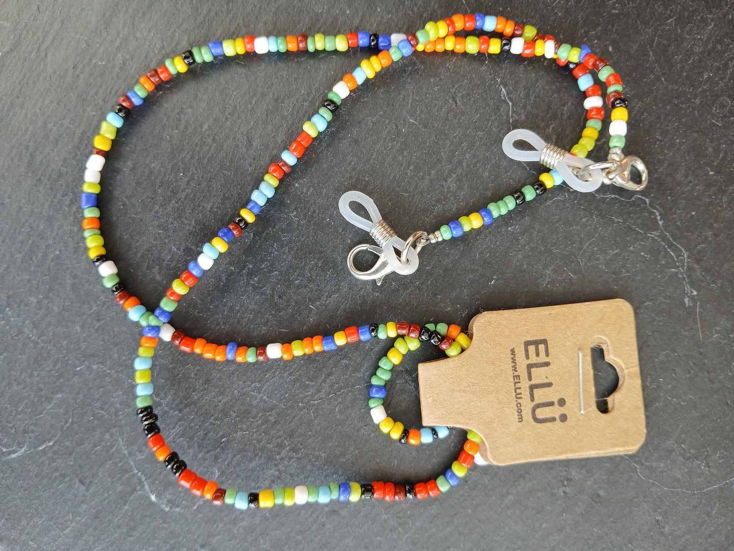 Sunglasses colourful bright beads chain glasses strap and accessories