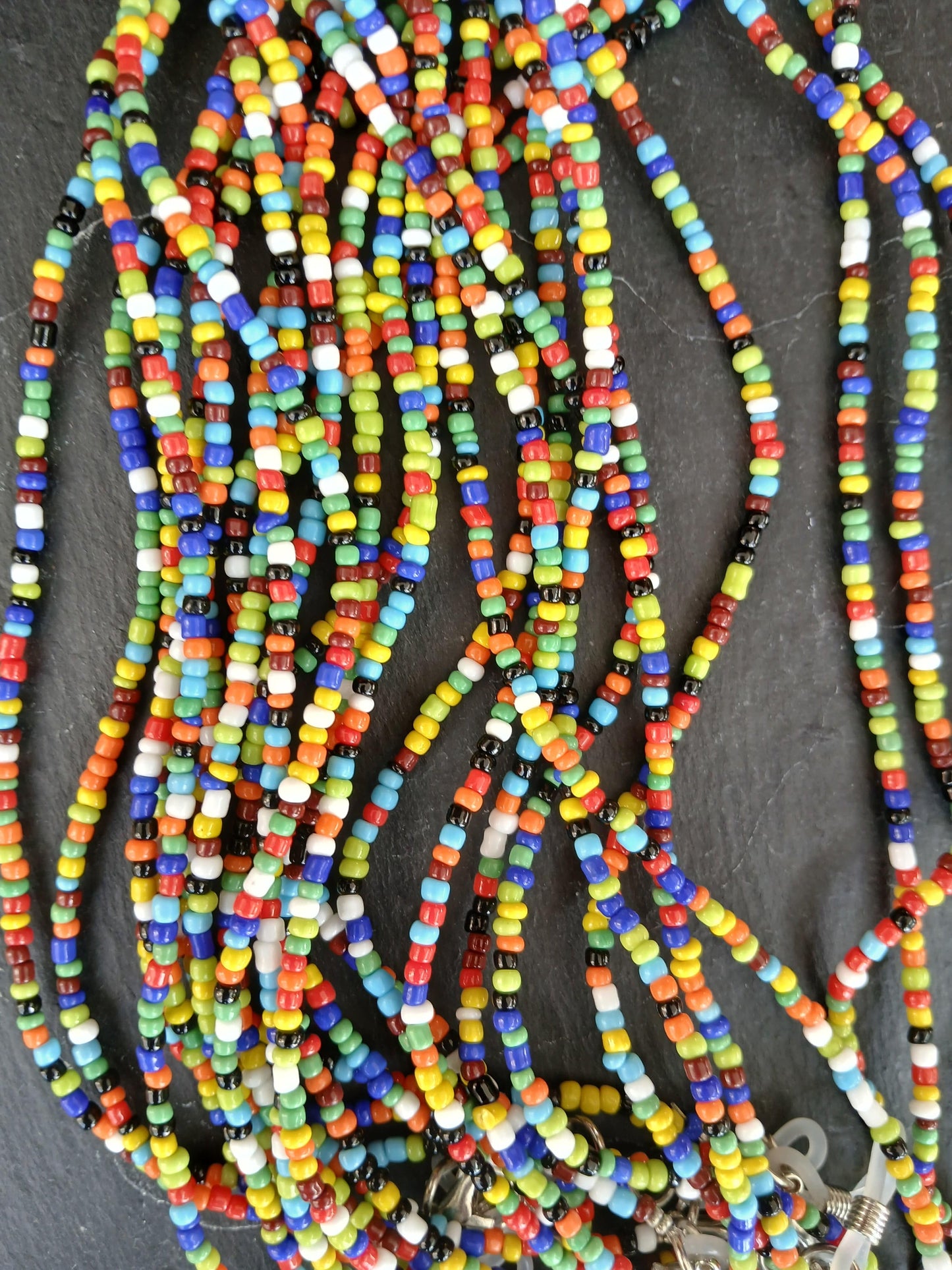 Sunglasses colourful bright beads chain glasses strap and accessories