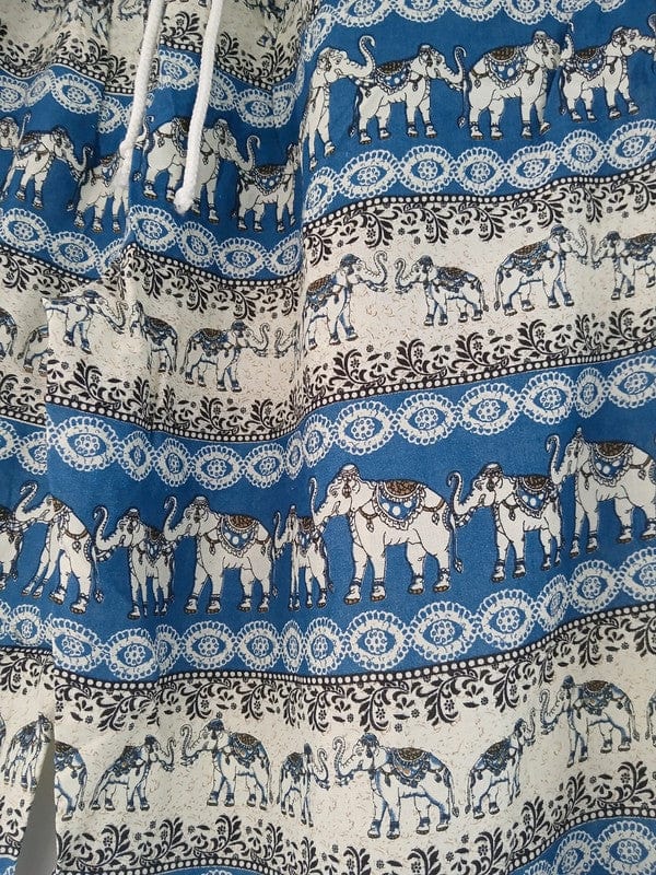 Thai Elephant Harem Pants Blue Beige Summer Trousers Mens Womens Ladies Clothes