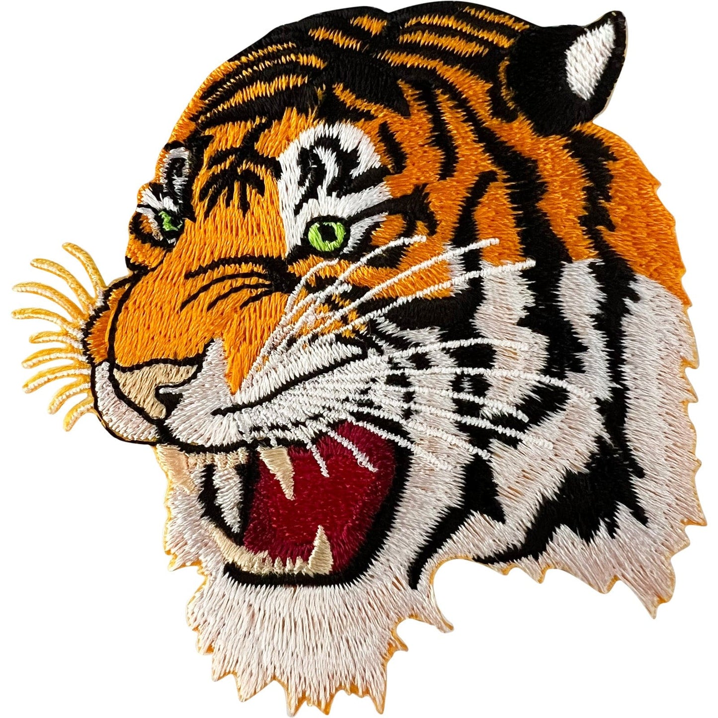 Tiger Embroidered Patch Iron Sew On Clothes Animal Crafts Embroidery Decal Badge