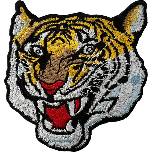 Tiger Head Patch Iron Sew On Clothes Denim Jacket Jeans Animal Embroidered Badge