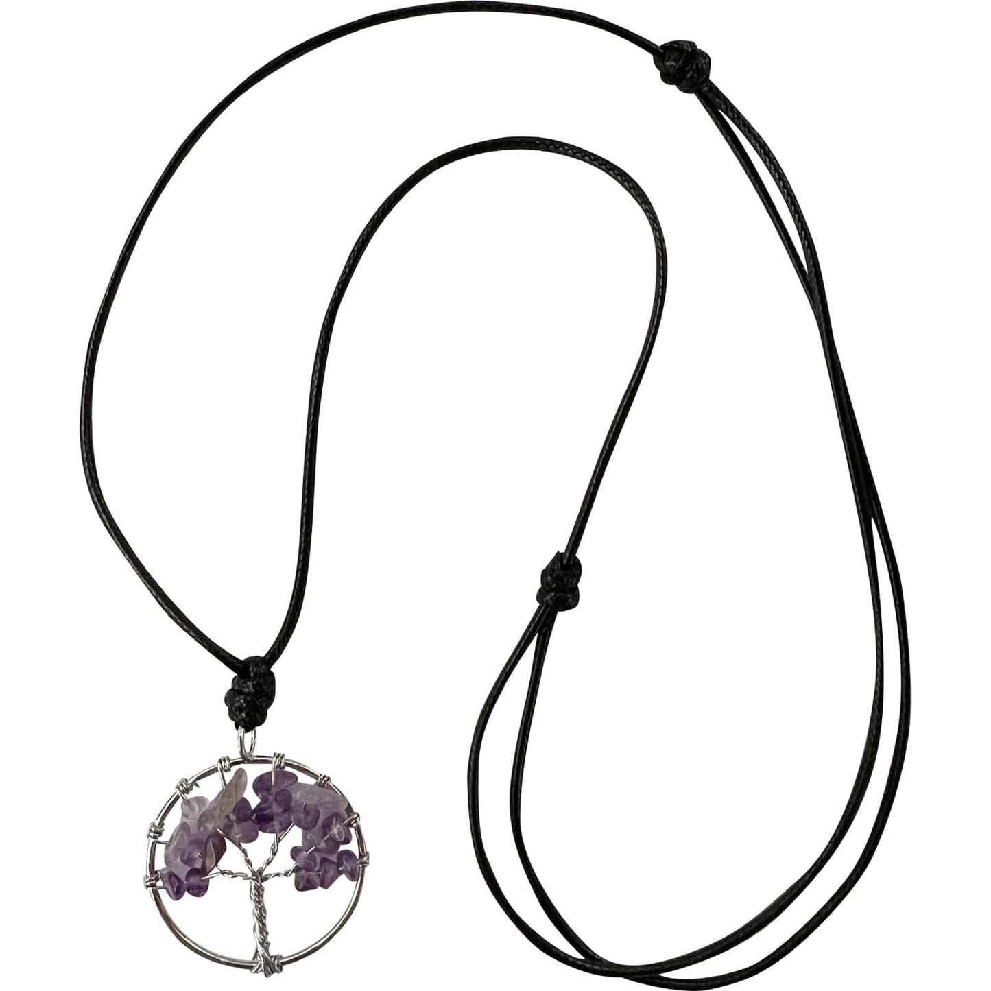 Tree Of Life Amethyst Pendant Necklace Chain Womens Mens Purple Crystal Jewelry