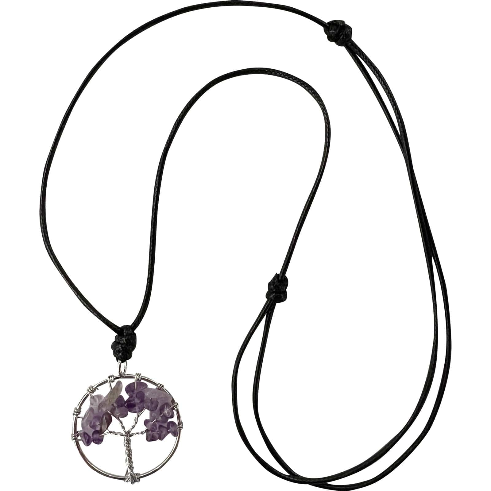 Tree Of Life Amethyst Pendant Necklace Chain Womens Mens Purple Crystal Jewelry