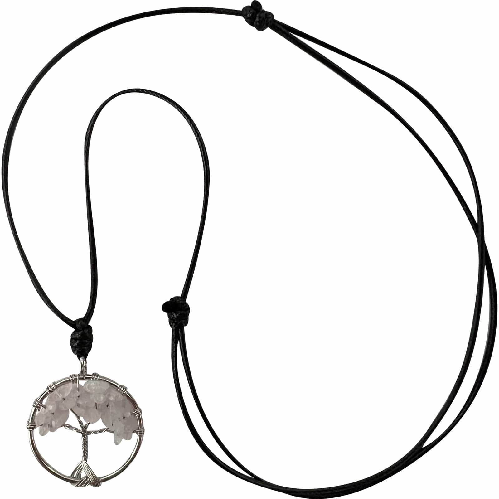 Tree Of Life Rose Quartz Pendant Necklace Chain Womens Mens Pink Crystal Jewelry