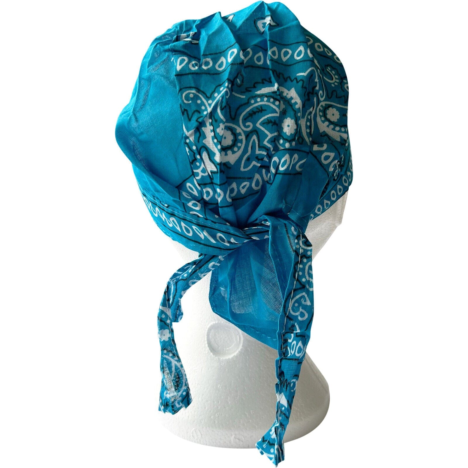 Turquoise Blue Bandana Zandana Hairband Headband Headscarf Durag Scarf Hat Cap