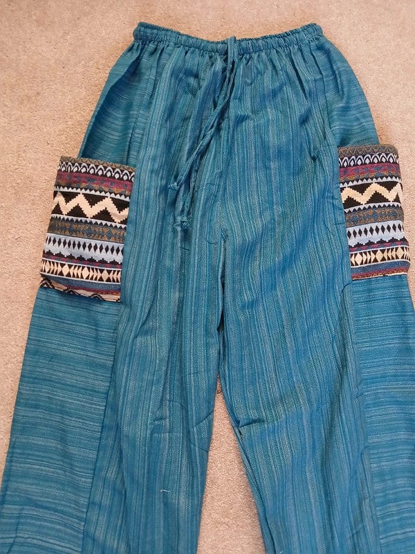 Turquoise Green Blue Harem Pants Summer Holiday Travel Ladies Mens Thai Trousers