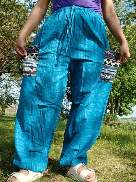 Turquoise Green Blue Harem Pants Summer Holiday Travel Ladies Mens Thai Trousers