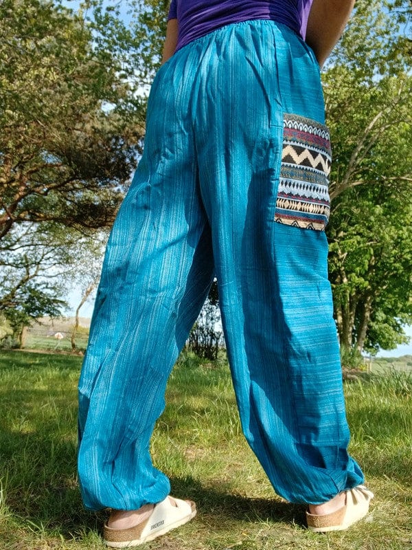 Turquoise Green Blue Harem Pants Summer Holiday Travel Ladies Mens Thai Trousers