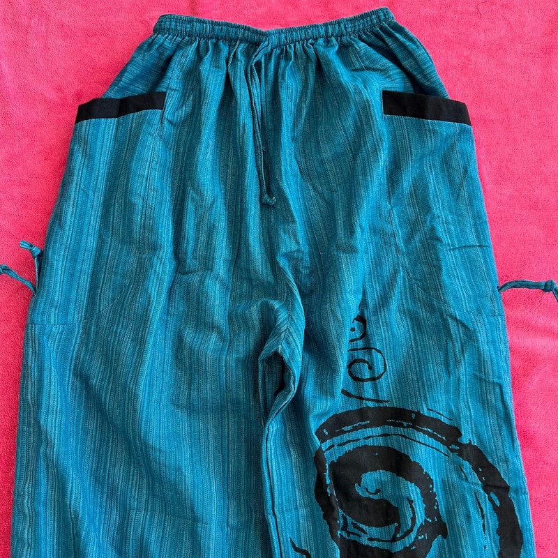 Turquoise Green Harem Pants Wide Leg Genie Baggy Aladdin Hippie Thai Trousers