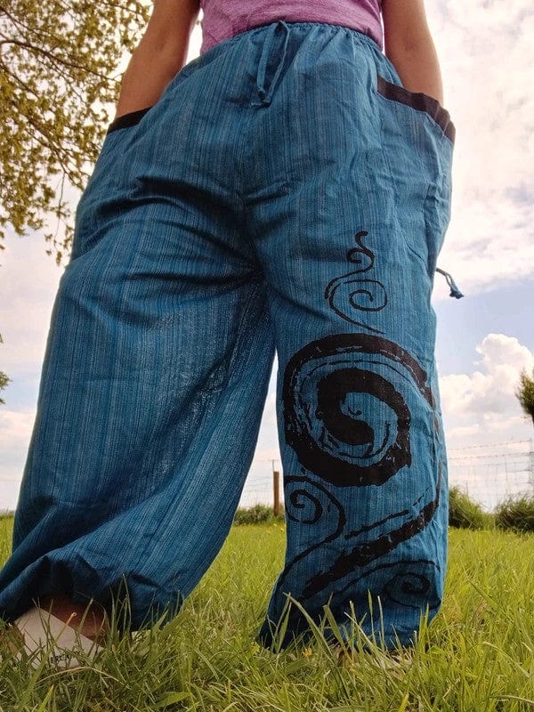 Turquoise Green Harem Pants Wide Leg Genie Baggy Aladdin Hippie Thai Trousers