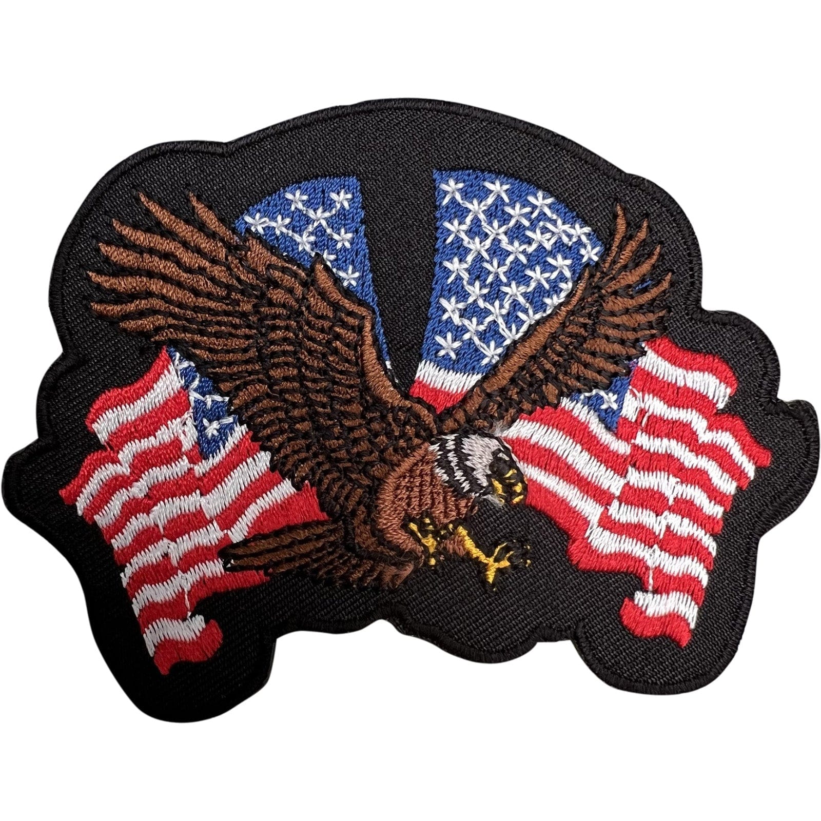 USA Eagle Flag Patch Iron On Sew On Clothes United States of America Biker Badge