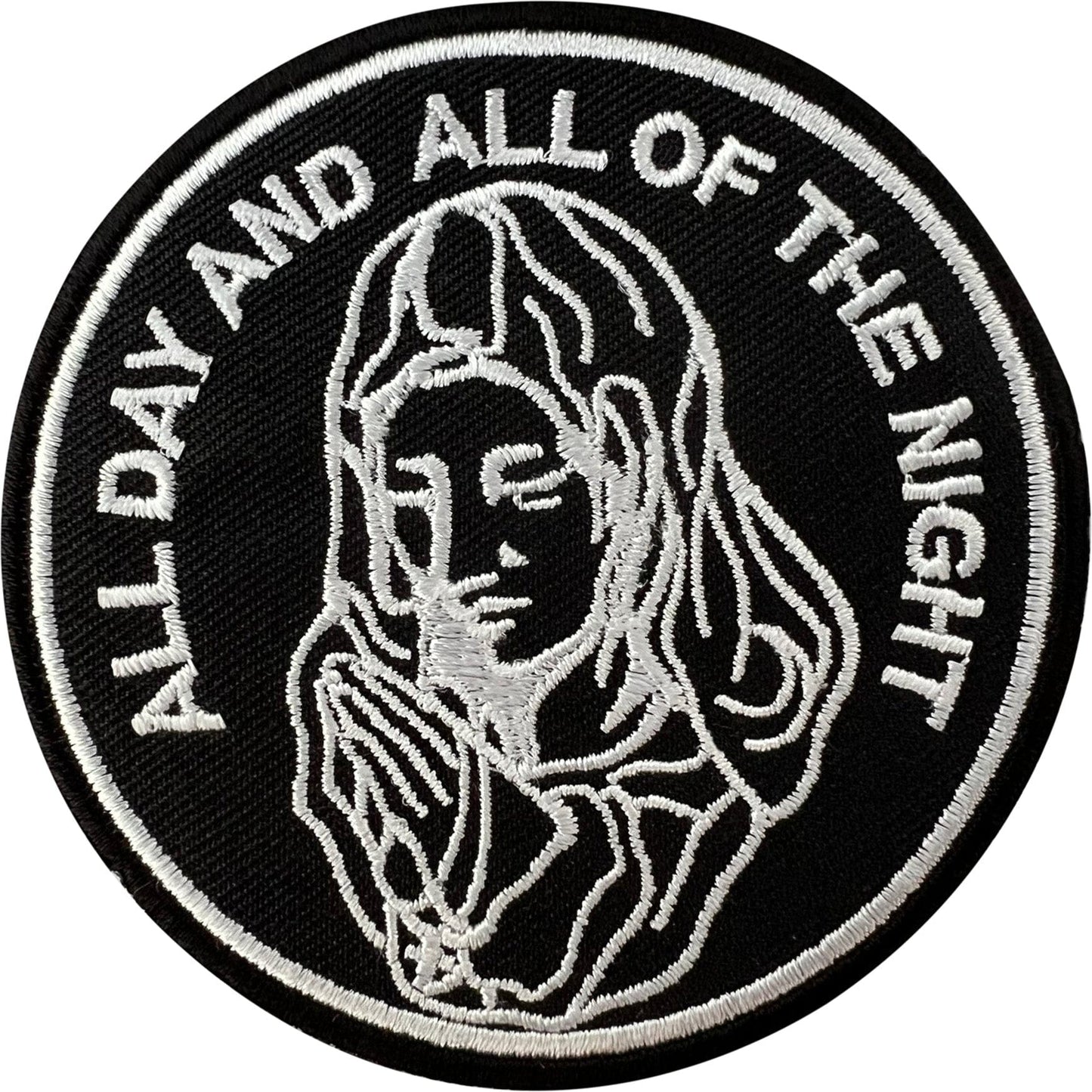 Virgin Mary Praying Patch Iron Sew On Prayer Rosary Beads Cross Embroidery Badge
