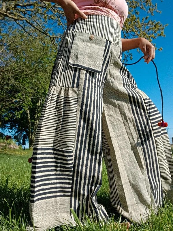 White Black Baggy Wide Leg Harem Genie Pants Hippie Trousers High Rise Pants