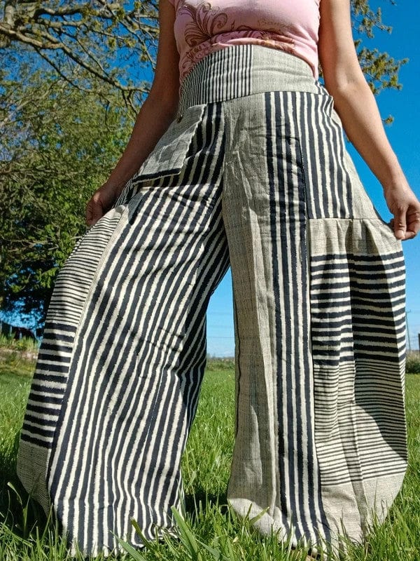 White Black Baggy Wide Leg Harem Genie Pants Hippie Trousers High Rise Pants
