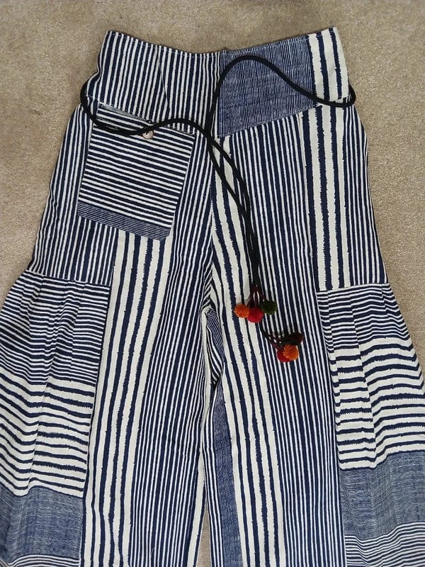 White Navy Baggy Wide Leg Harem Genie Pants Hippy Trousers High Waisted Pants