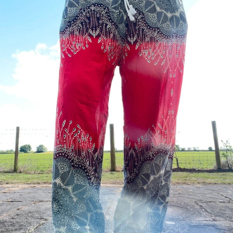 Womens Ladies Girls Black Red Harem Pants Gypsy Hippy Summer Rayon Yoga Trousers