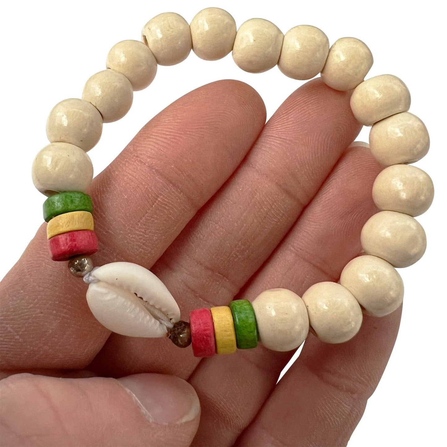Wood Beads Shell Bracelet Wristband Bangle Surfer Beach Ocean Handmade Jewellery