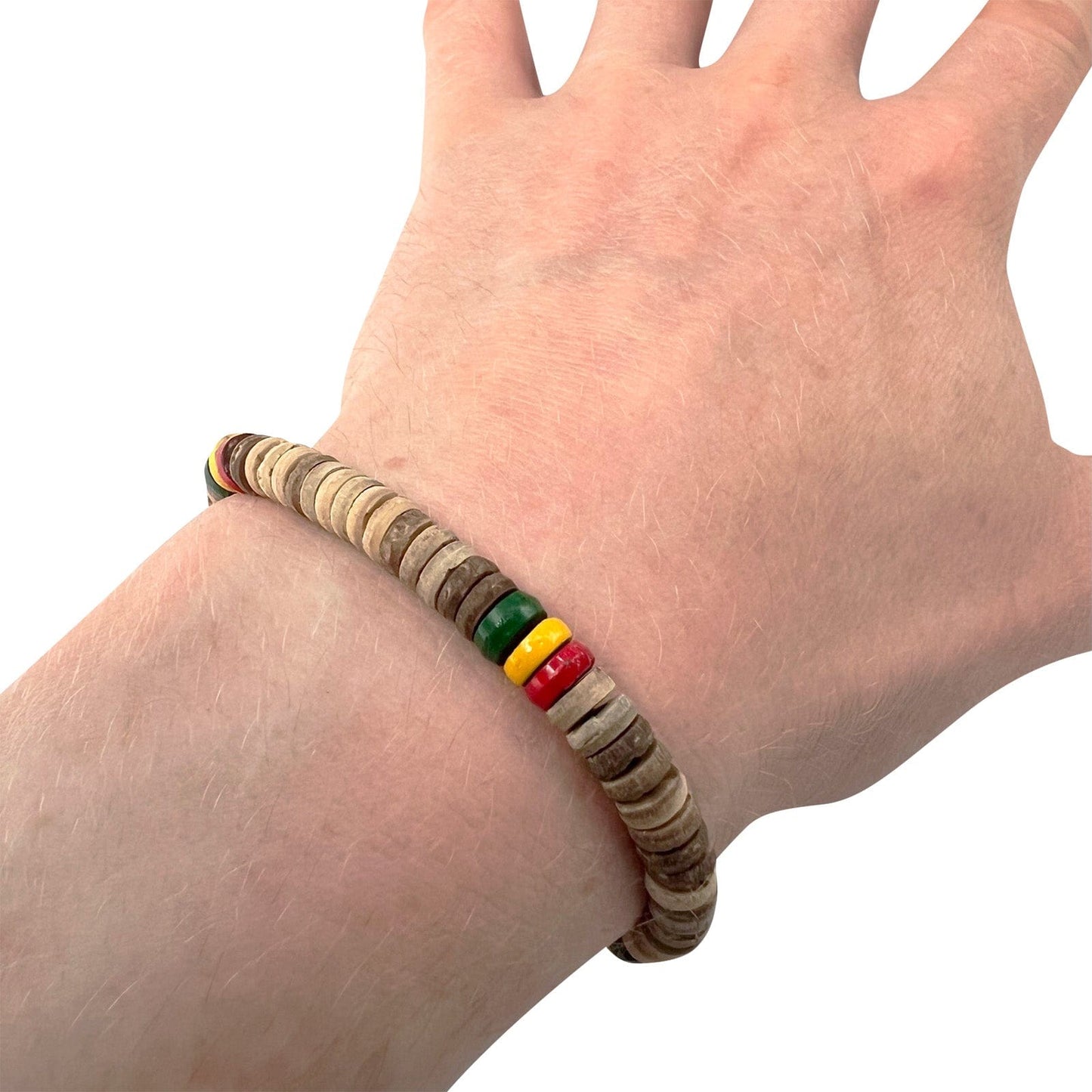 Wooden Bead Bracelet Wristband Bangle Mens Womens Handmade Wood Rasta Jewellery