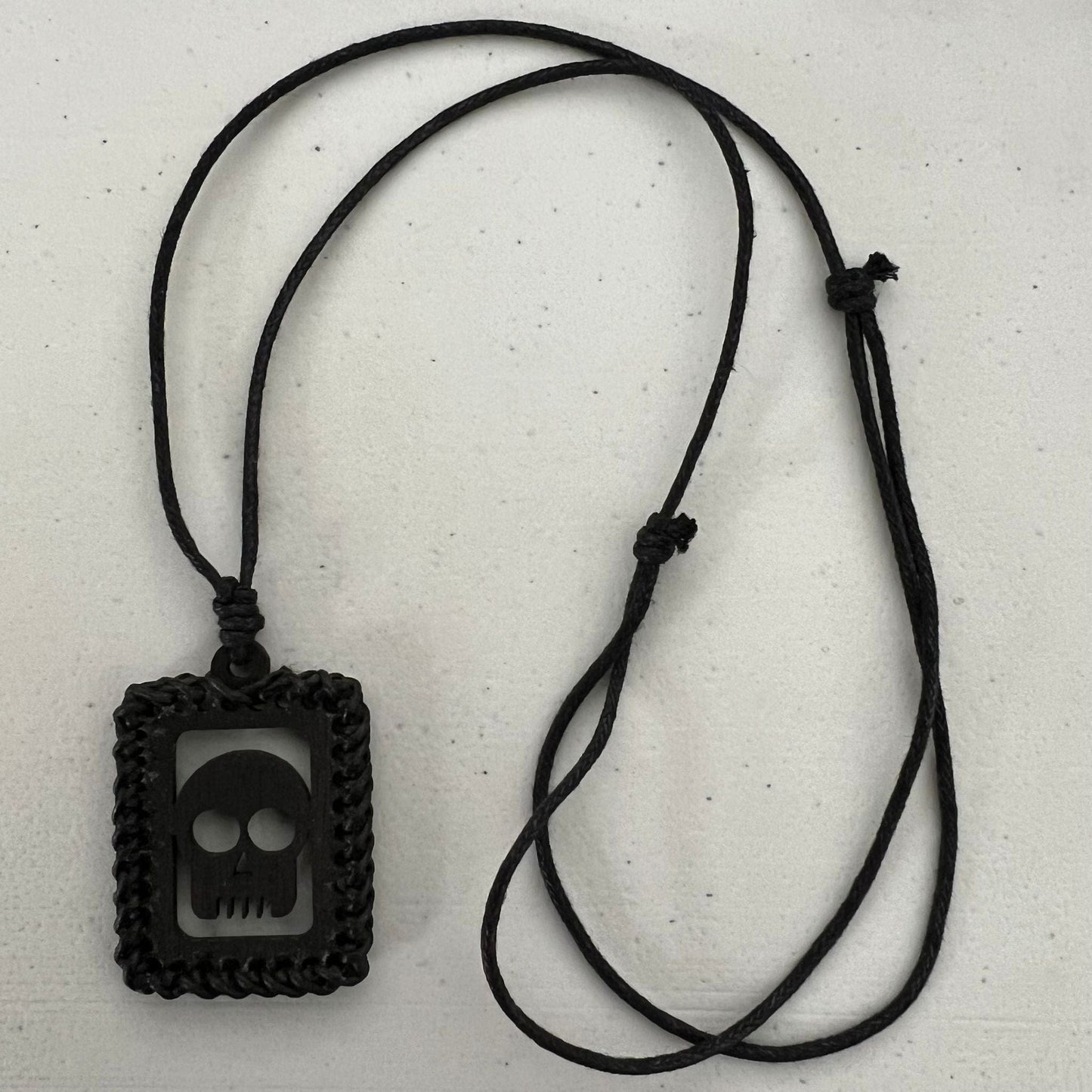 Wooden Skull Pendant Necklace Cord Chain Mens Womens Tribal Handmade Jewellery