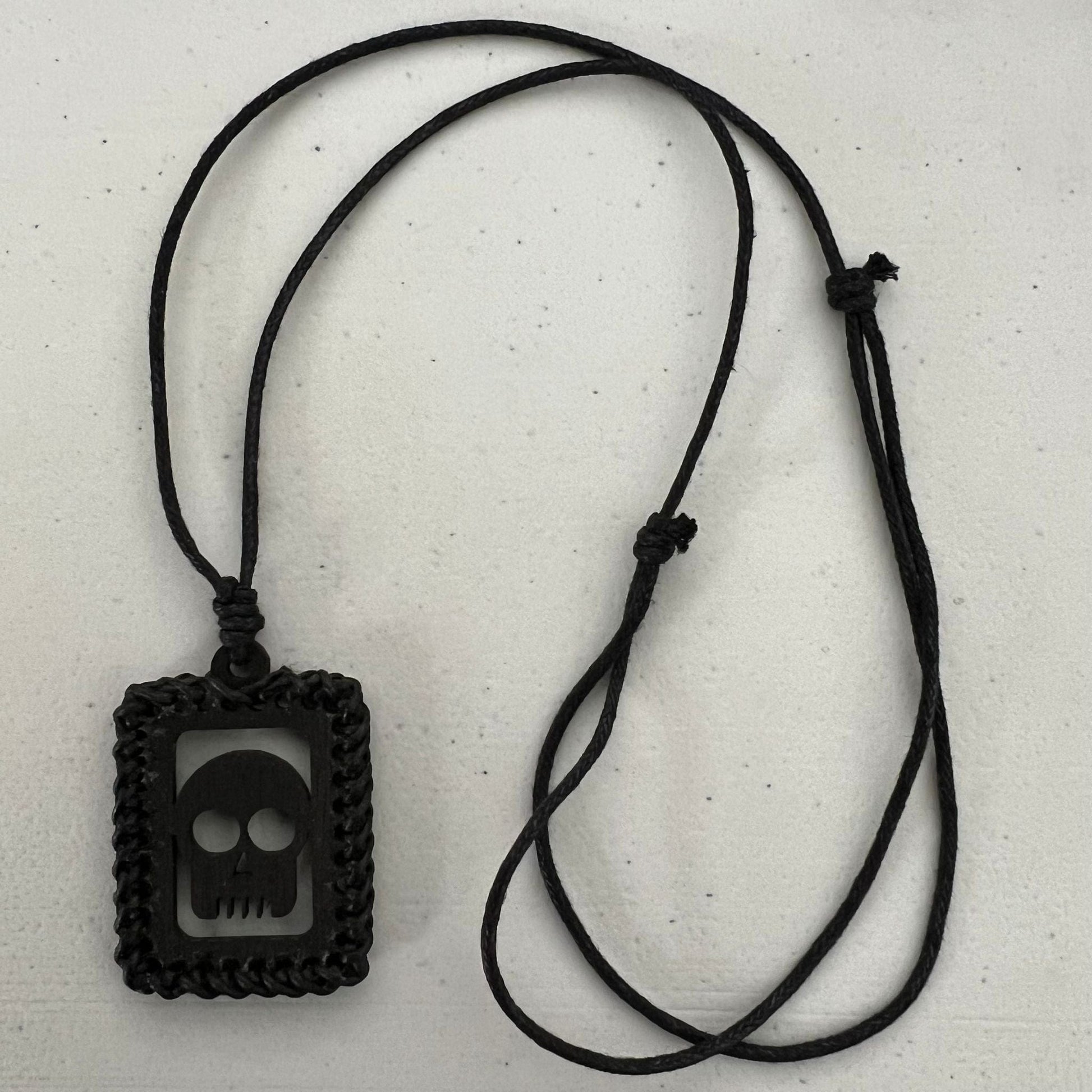 Wooden Skull Pendant Necklace Cord Chain Mens Womens Tribal Handmade Jewellery