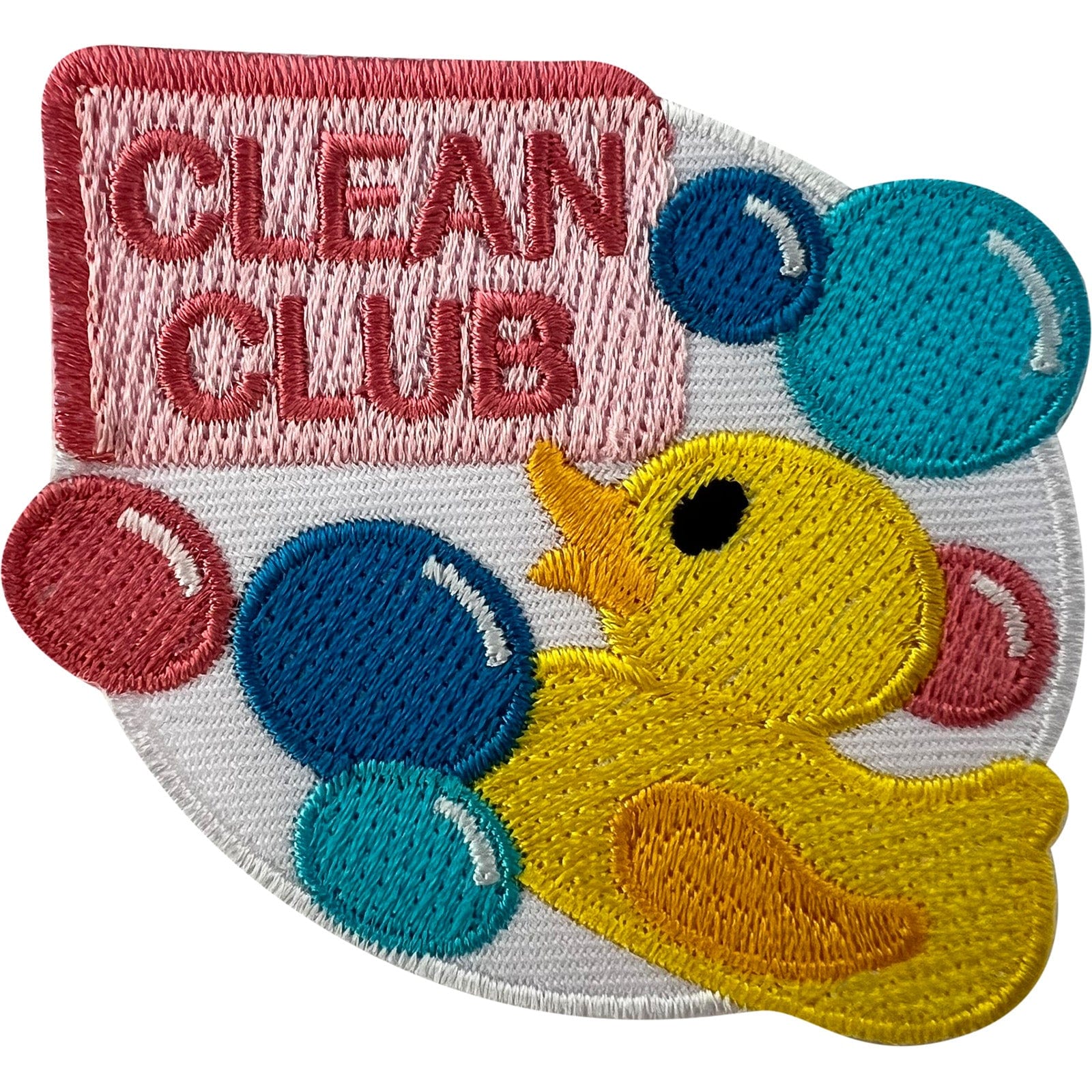 Yellow Rubber Duck Bubbles Patch Iron Sew On Clothes Wash Bag Embroidered Badge