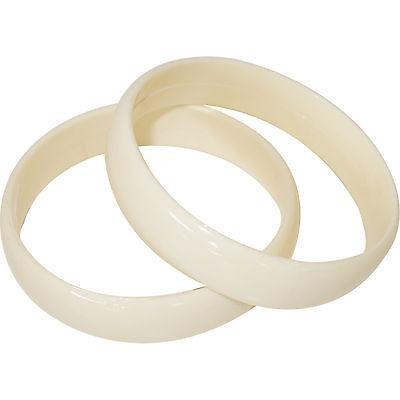2 Cream Bracelets Bangles 80s Eighties 1980s Fancy Dress Costume Retro Jewellery 2 Cream Bracelets Bangles 80s Eighties 1980s Fancy Dress Costume Retro Jewellery